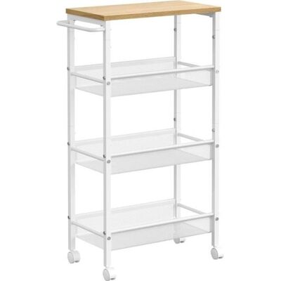 VASAGLE Desserte de Cuisine 4 Niveaux Étagère de Cuisine Fin avec Roulettes 22 x 455 x 77 cm Beige Chêne et Blanc Classique Beige - Publicité VASAGLE Desserte de Cuisine 4 Niveaux Étagère de Cuisine Fin avec Roulettes 22 x 455 x 77 cm Beige Chêne et Blanc Classique Beige - Publicité