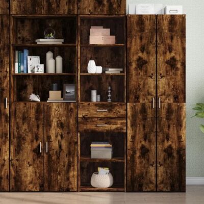 vidaXL Buffet haut chêne fumé 50x425x185 cm bois dingénierie buffet placard armoire latérale armoire armoire de 3281459 Marron - Publicité vidaXL Buffet haut chêne fumé 50x425x185 cm bois dingénierie buffet placard armoire latérale armoire armoire de 3281459 Marron - Publicité
