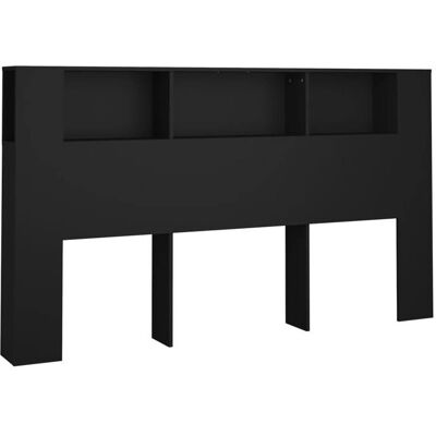DÉCOSHOP26 Tête de lit avec rangement accessoire de lit table de chevet etagere 180 x 185 x 1045 cm MDF noir TDL0200020 Noir - Publicité DÉCOSHOP26 Tête de lit avec rangement accessoire de lit table de chevet etagere 180 x 185 x 1045 cm MDF noir TDL0200020 Noir - Publicité
