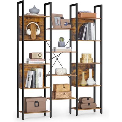 VASAGLE Bibliothèque Étagère de Rangement avec 14 Étagères Cadre en Métal Salon Bureau 24 x 128 x 166 cm Marron et Noir Marron - Publicité VASAGLE Bibliothèque Étagère de Rangement avec 14 Étagères Cadre en Métal Salon Bureau 24 x 128 x 166 cm Marron et Noir Marron - Publicité