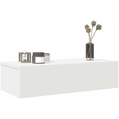 vidaXL Étagère murale et tiroirs blanc 60x265x15 cm bois dingénierie 859968 Blanc - Publicité vidaXL Étagère murale et tiroirs blanc 60x265x15 cm bois dingénierie 859968 Blanc - Publicité