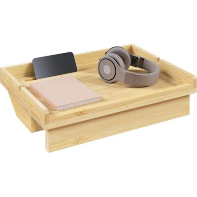 EUGAD Table de Chevet Suspendue - Étagère de Lit à Clipser en Bambou - 33x24x8cm Jaune - Publicité EUGAD Table de Chevet Suspendue - Étagère de Lit à Clipser en Bambou - 33x24x8cm Jaune - Publicité