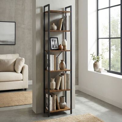 VASAGLE Bibliothèque Industrielle 6 Niveaux pour Salon Bureau Chambre 30 x 40 x 186 cm Marron et Noir Marron - Publicité VASAGLE Bibliothèque Industrielle 6 Niveaux pour Salon Bureau Chambre 30 x 40 x 186 cm Marron et Noir Marron - Publicité