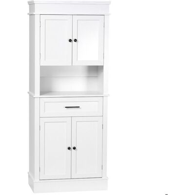 Buffet de cuisine - HOMCOM - étagères réglables - 2 placards - 2 tiroirs - 74 x 395 x 183 cm - blanc Blanc - Publicité Buffet de cuisine - HOMCOM - étagères réglables - 2 placards - 2 tiroirs - 74 x 395 x 183 cm - blanc Blanc - Publicité