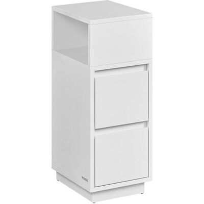 Table de Chevet - VASAGLE - Étroite avec 2 Tiroirs et Compartiment Ouvert - Blanc Nuage Blanc - Publicité Table de Chevet - VASAGLE - Étroite avec 2 Tiroirs et Compartiment Ouvert - Blanc Nuage Blanc - Publicité