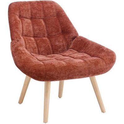 VENTE-UNIQUE Fauteuil en tissu texturé terracotta LUOSTO Orange - Publicité VENTE-UNIQUE Fauteuil en tissu texturé terracotta LUOSTO Orange - Publicité