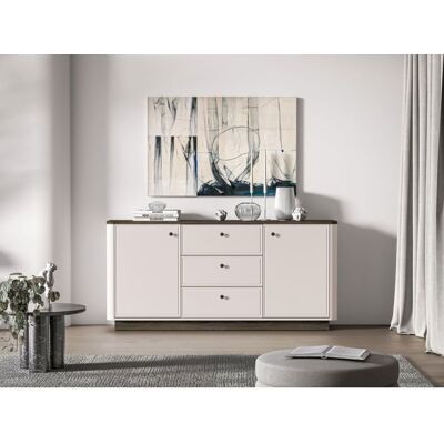 SELSEY Buffet 2 portes – VILAVIO – 3 tiroirs – Gris cachemire/aspect chêne – 180 cm Gris - Publicité SELSEY Buffet 2 portes – VILAVIO – 3 tiroirs – Gris cachemire/aspect chêne – 180 cm Gris - Publicité