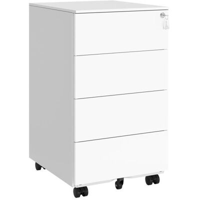 SONGMICS Caisson de Bureau Mobile Verrouillable avec 4 Tiroirs Pré-assemblé 451 x 39 x 693 cm Blanc Nuage Blanc - Publicité SONGMICS Caisson de Bureau Mobile Verrouillable avec 4 Tiroirs Pré-assemblé 451 x 39 x 693 cm Blanc Nuage Blanc - Publicité
