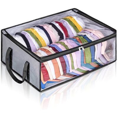 Boîte de rangement pour casquettes grande capacité 40 pièces organisateur placard transparent gris Gris - Publicité Boîte de rangement pour casquettes grande capacité 40 pièces organisateur placard transparent gris Gris - Publicité
