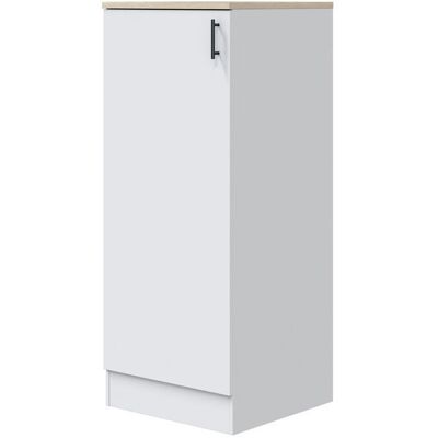PEGANE Colonne armoire de cuisine avec 1 porte coloris blanc brillant/chêne canadien Blanc - Publicité PEGANE Colonne armoire de cuisine avec 1 porte coloris blanc brillant/chêne canadien Blanc - Publicité