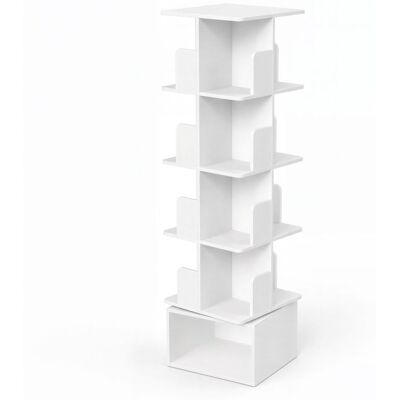 VASAGLE Étagère pivotante à 360° Meuble de Rangement à 5 Niveaux Bibliothèque Ouverte pour Salon Chambre Bureau Blanc Blanc - Publicité VASAGLE Étagère pivotante à 360° Meuble de Rangement à 5 Niveaux Bibliothèque Ouverte pour Salon Chambre Bureau Blanc Blanc - Publicité