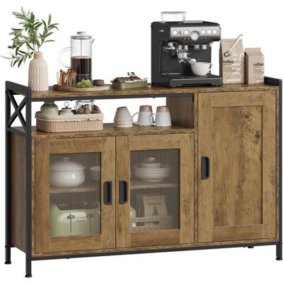 WOLTU Buffet de Cuisine à 3 PortesMeuble de Rangementpour CuisineSalonEntrée 110x33x75 cmen Bois + MétalChêne Brun - Publicité WOLTU Buffet de Cuisine à 3 PortesMeuble de Rangementpour CuisineSalonEntrée 110x33x75 cmen Bois + MétalChêne Brun - Publicité