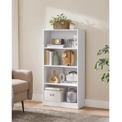 VASAGLE Bibliothèque Étagère à 4 Niveaux Meuble de Rangement avec Étagères Réglables en Hauteur 60 x 24 x 1215 cm Blanc LBC107T Blanc - Publicité VASAGLE Bibliothèque Étagère à 4 Niveaux Meuble de Rangement avec Étagères Réglables en Hauteur 60 x 24 x 1215 cm Blanc LBC107T Blanc - Publicité