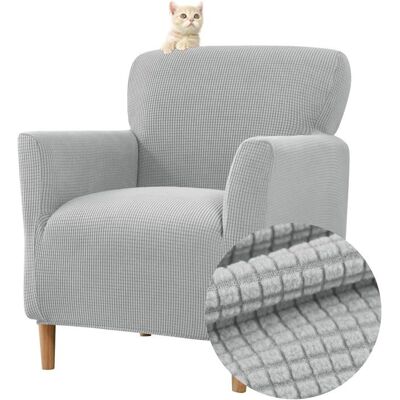 WOVTE Housse de Fauteuil Extensible 1 Place Jacquard Housse de Fauteuil Club Lavable Protecteur de FauteuilGris clair - Publicité WOVTE Housse de Fauteuil Extensible 1 Place Jacquard Housse de Fauteuil Club Lavable Protecteur de FauteuilGris clair - Publicité