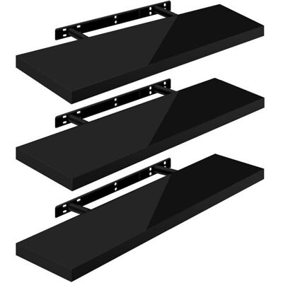 WOLTU 3 x Étagère Murale Tablette Murale Panneau de Bois Étagère Flottante Étagère à Livres 90x229x38cm Nior RG9481sz-3 Noir - Publicité WOLTU 3 x Étagère Murale Tablette Murale Panneau de Bois Étagère Flottante Étagère à Livres 90x229x38cm Nior RG9481sz-3 Noir - Publicité