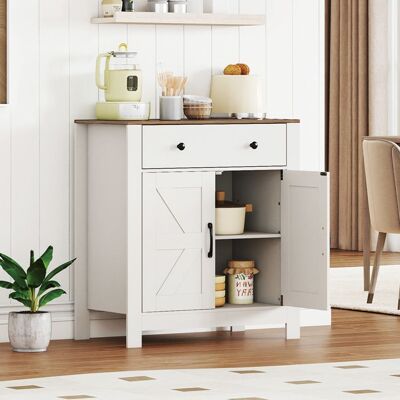 Buffet de Cuisine avec Tiroir COSTWAY Étagère Réglable à 5 Niveaux 2 Portes Meuble de Rangement pour Salle à Manger Salon Bureau - Publicité Buffet de Cuisine avec Tiroir COSTWAY Étagère Réglable à 5 Niveaux 2 Portes Meuble de Rangement pour Salle à Manger Salon Bureau - Publicité