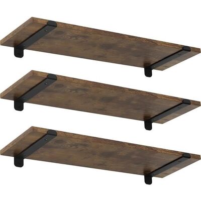 EUGAD Étagères Murales Lot de 3 Étagères Flottantes 60x20x7cm MDF et Fer Marron et Noir Marron - Publicité EUGAD Étagères Murales Lot de 3 Étagères Flottantes 60x20x7cm MDF et Fer Marron et Noir Marron - Publicité