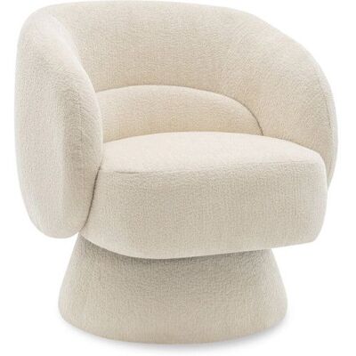 Fauteuil pivotant en tissu bouclette Franklin - 74 x 75 x 75 cm - Beige Beige - Publicité Fauteuil pivotant en tissu bouclette Franklin - 74 x 75 x 75 cm - Beige Beige - Publicité