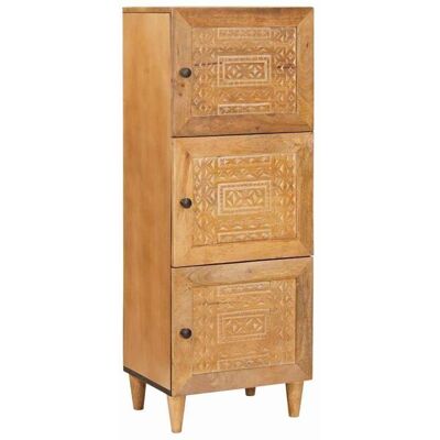 Buffet haut en bois de manguier - vidaXL - Marron clair - 40x33x110 cm - Bois de manguier massif - 3 étagères - 3 portes Marron - Publicité Buffet haut en bois de manguier - vidaXL - Marron clair - 40x33x110 cm - Bois de manguier massif - 3 étagères - 3 portes Marron - Publicité