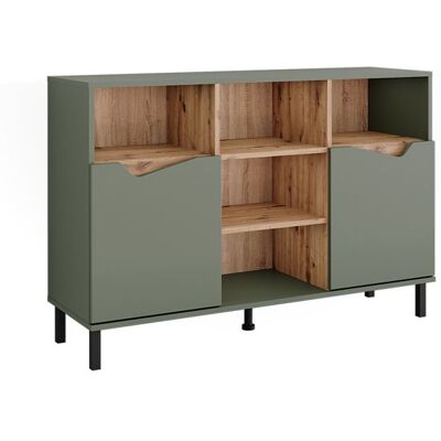 Commode Marelle 120x81.3cm avec 2 portes Vert/Chêne Artisan Vicco 57852 Vert - Publicité Commode Marelle 120x81.3cm avec 2 portes Vert/Chêne Artisan Vicco 57852 Vert - Publicité