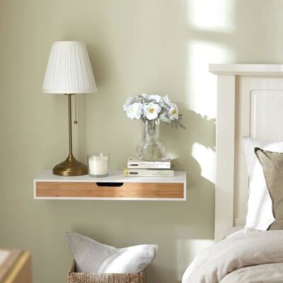 SoBuy Étagère Murale avec Tiroir Étagère Flottante Moderne pour Entrée Salon Cuisine Chambre Blanc & Nature 60x24x8 cm Blanc - Publicité SoBuy Étagère Murale avec Tiroir Étagère Flottante Moderne pour Entrée Salon Cuisine Chambre Blanc & Nature 60x24x8 cm Blanc - Publicité
