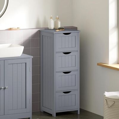 Commode Salle de Bain WOLTU - Armoire Rangement 4 Tiroirs - 30x30x82cm - Gris W0ITT5203 Gris - Publicité Commode Salle de Bain WOLTU - Armoire Rangement 4 Tiroirs - 30x30x82cm - Gris W0ITT5203 Gris - Publicité