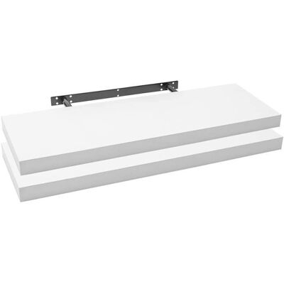 WOLTU Lot de 2 Étagère Murale pour Salon Cuisine Chambre Salle de Bain 90x22.9x3.8cm BlancRG9370ws-2 Blanc - Publicité WOLTU Lot de 2 Étagère Murale pour Salon Cuisine Chambre Salle de Bain 90x22.9x3.8cm BlancRG9370ws-2 Blanc - Publicité