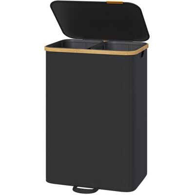 SONGMICS Panier à Linge Sale 2 Compartiments avec Sacs Amovibles Cadre en Bambou Buanderie Chambre 150 L Noir - Publicité SONGMICS Panier à Linge Sale 2 Compartiments avec Sacs Amovibles Cadre en Bambou Buanderie Chambre 150 L Noir - Publicité
