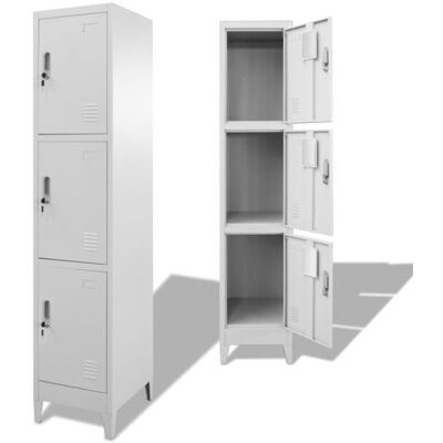 vidaXL Casier avec 3 Compartiments - Acier Gris - Casier de vestiaire - Publicité vidaXL Casier avec 3 Compartiments - Acier Gris - Casier de vestiaire - Publicité