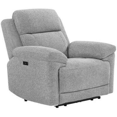 VENTE-UNIQUE Fauteuil relax électrique en tissu chiné gris KELUNO Gris - Publicité VENTE-UNIQUE Fauteuil relax électrique en tissu chiné gris KELUNO Gris - Publicité