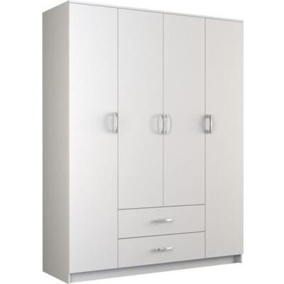 Armoire HUCOCO Roma - 4 Portes, 2 Tiroirs, 160x52x205 cm - Publicité Armoire HUCOCO Roma - 4 Portes, 2 Tiroirs, 160x52x205 cm - Publicité