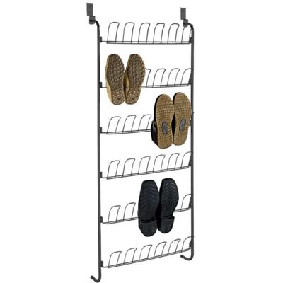 Rangement à chaussures - WENKO - Porte - 18 paires - Noir - L 59 x H 151 x P 14 cm Noir - Publicité Rangement à chaussures - WENKO - Porte - 18 paires - Noir - L 59 x H 151 x P 14 cm Noir - Publicité