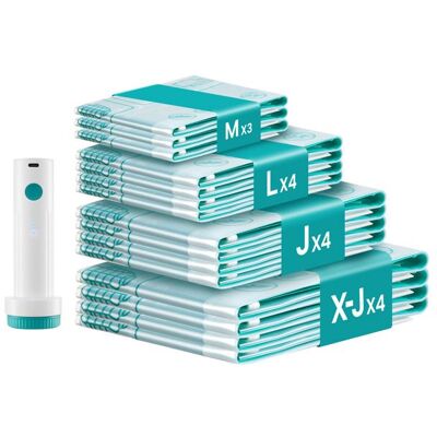 SONGMICS Housse De Rangement sous Vide Réutilisables Lot de 15 avec Pompe Électrique pour Vêtements Linge Voyage Transparent - Publicité SONGMICS Housse De Rangement sous Vide Réutilisables Lot de 15 avec Pompe Électrique pour Vêtements Linge Voyage Transparent - Publicité