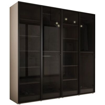Armoire : Beige Sable / Verre Antisol 200 x 200 x 51 cm Noir - Publicité Armoire : Beige Sable / Verre Antisol 200 x 200 x 51 cm Noir - Publicité