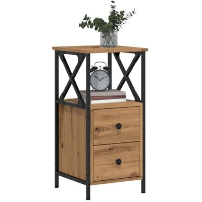 vidaXL Table de chevet chêne artisanal 34x355x70 cm bois dingénierie meuble de chevet table dappoint armoire de lit 857252 Marron - Publicité vidaXL Table de chevet chêne artisanal 34x355x70 cm bois dingénierie meuble de chevet table dappoint armoire de lit 857252 Marron - Publicité