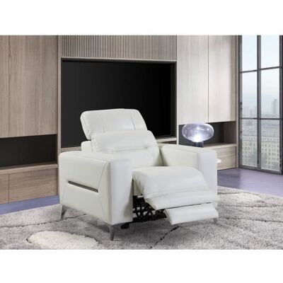 Fauteuil relax électrique en cuir DOA - Blanc Blanc - Publicité Fauteuil relax électrique en cuir DOA - Blanc Blanc - Publicité