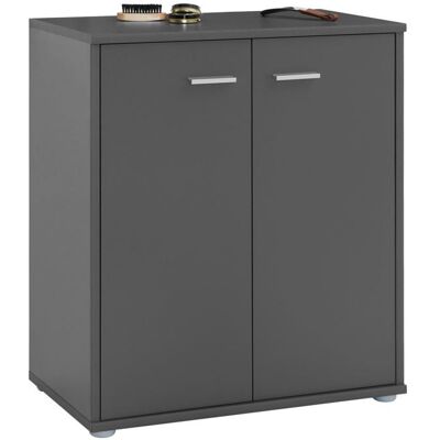 Idimex Meuble à chaussures OLYMPE commode meuble de rangement avec 2 portes en mélaminé gris mat Gris - Publicité Idimex Meuble à chaussures OLYMPE commode meuble de rangement avec 2 portes en mélaminé gris mat Gris - Publicité