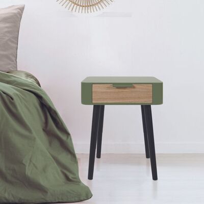 HOME DECO FACTRY Table de chevet - HOME DECO FACTORY - 1 Tiroir - Bicolore - Vert et Noir Vert - Publicité HOME DECO FACTRY Table de chevet - HOME DECO FACTORY - 1 Tiroir - Bicolore - Vert et Noir Vert - Publicité