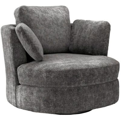 DANTEF Fauteuil Pivotant 360° avec Base Métallique Chaise Relax Chaise Lounge Confortable pour Salon et Chambre Gris Gris - Publicité DANTEF Fauteuil Pivotant 360° avec Base Métallique Chaise Relax Chaise Lounge Confortable pour Salon et Chambre Gris Gris - Publicité