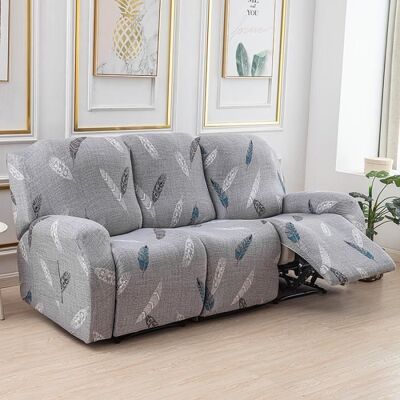 WOVTE Housse Canapé Relax 3 Places Housse de Fauteuil Extensible 8 Pièces avec Poche Protecteur pour Fauteuil InclinableStyle Y Blanc - Publicité WOVTE Housse Canapé Relax 3 Places Housse de Fauteuil Extensible 8 Pièces avec Poche Protecteur pour Fauteuil InclinableStyle Y Blanc - Publicité