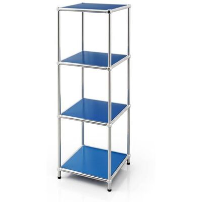 FLOORDIREKT Étagère métal chromé design épuré Concept Epuré MK-005 L30 × P30 × H89 cm Bleu Bleu - Publicité FLOORDIREKT Étagère métal chromé design épuré Concept Epuré MK-005 L30 × P30 × H89 cm Bleu Bleu - Publicité