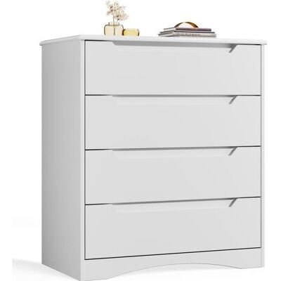 Commode de chambre à 4 tiroirs BEALIFE - Blanc - Style scandinave moderne - 71 x 40 x 82 cm Blanc - Publicité Commode de chambre à 4 tiroirs BEALIFE - Blanc - Style scandinave moderne - 71 x 40 x 82 cm Blanc - Publicité