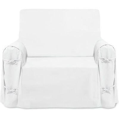 SOLEIL D'OCRE Housse de fauteuil en coton PANAMA blanc Blanc - Publicité SOLEIL D'OCRE Housse de fauteuil en coton PANAMA blanc Blanc - Publicité