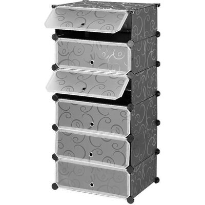 Armoire Penderie Portable 6 Cubes - Meuble Étagères de Rangement DIY - Gris Mat - Publicité Armoire Penderie Portable 6 Cubes - Meuble Étagères de Rangement DIY - Gris Mat - Publicité