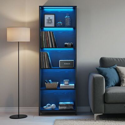 VASAGLE Bibliothèque sur 6 Niveaux avec LED Étagère Réglable Cadre en Acier pour Salon Chambre Bureau Noir Noir - Publicité VASAGLE Bibliothèque sur 6 Niveaux avec LED Étagère Réglable Cadre en Acier pour Salon Chambre Bureau Noir Noir - Publicité