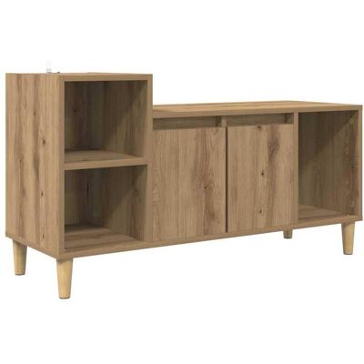 Meuble TV en bois dingénierie - vidaXL - Chêne artisanal - 100x35x55 cm - 2 portes - 1 étagère - Poids maximal 60 kg Marron - Publicité Meuble TV en bois dingénierie - vidaXL - Chêne artisanal - 100x35x55 cm - 2 portes - 1 étagère - Poids maximal 60 kg Marron - Publicité