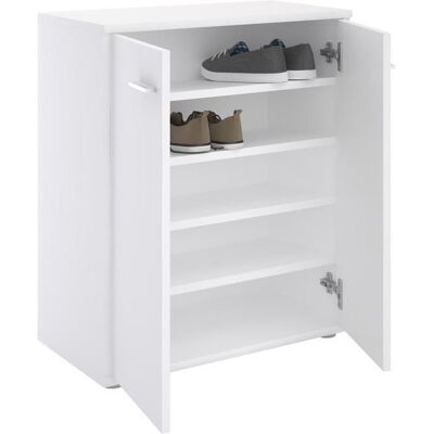 Idimex Meuble à chaussures OLYMPE commode meuble de rangement avec 2 portes en mélaminé blanc mat Blanc - Publicité Idimex Meuble à chaussures OLYMPE commode meuble de rangement avec 2 portes en mélaminé blanc mat Blanc - Publicité
