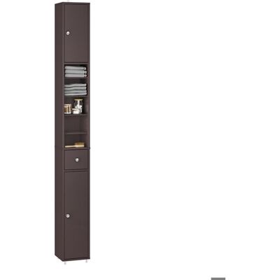 Meuble Colonne Salle de Bain SoBuy Rangement Étroite Tiroir Portes Étagères Réglables Pour WC Salle de Bain 20×20×180 cm Brun Marron - Publicité Meuble Colonne Salle de Bain SoBuy Rangement Étroite Tiroir Portes Étagères Réglables Pour WC Salle de Bain 20×20×180 cm Brun Marron - Publicité
