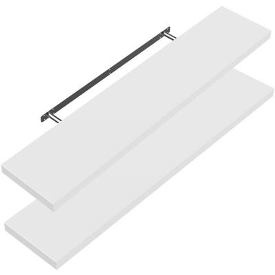 Casaria - Étagère murale 2 pièces Blanc mat 110 cm - Publicité Casaria - Étagère murale 2 pièces Blanc mat 110 cm - Publicité