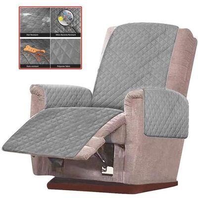 WOVTE Housse Fauteuil Protecteur MaluHousse MatelasseRéversibleBottlewise Housse Fauteuil Relax Matelassé Antidérapant-Gris Gris - Publicité WOVTE Housse Fauteuil Protecteur MaluHousse MatelasseRéversibleBottlewise Housse Fauteuil Relax Matelassé Antidérapant-Gris Gris - Publicité